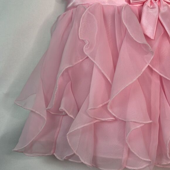 American Princess Pink Sleeveless Formal Party Dress with rosettes and ruffles - Picture 6 of 14